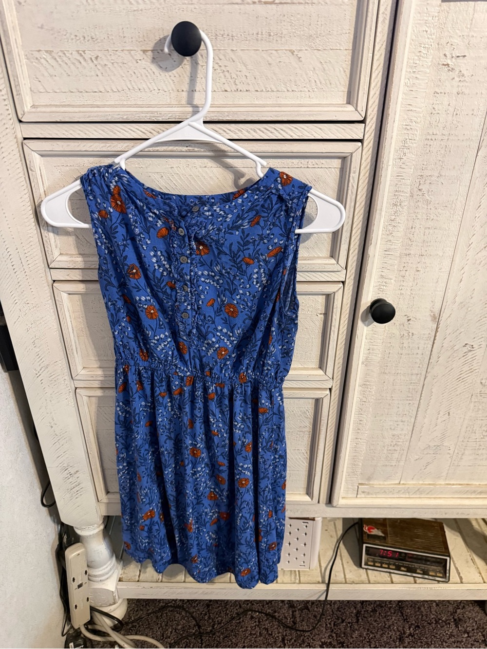 LOFT Blue Floral Sleeveless Mini Dress